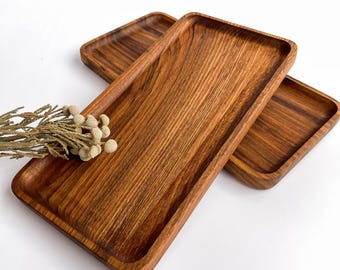 ミッドセンチュリーモダンウッドトレイ：長方形の無垢材 - Etsy 日本