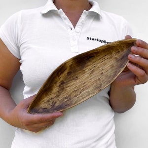Wood Oval Bowl, Bowl for Key, Hand Carved Canoe Bowl, Fruit Small Bowl, Rustic Tray, Wooden for Friendship Gifts, Handcrafted Serveware