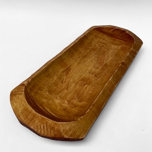 Rustic Wood Bowl, Carved Decorative Bowls for New Home, Wood Bread Dough Bowl, Rustic Wooden Dish
