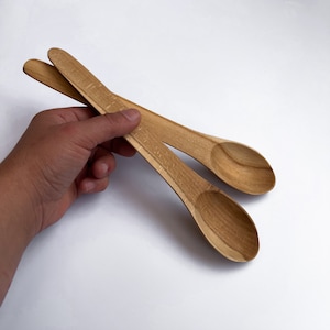 Wooden Spoons Large, Dessert Spoon, Handmade Wooden Spoons, Wooden Salad Spoon, Housewarming Gift Spoons, Serving Table Spoon Hand Turned