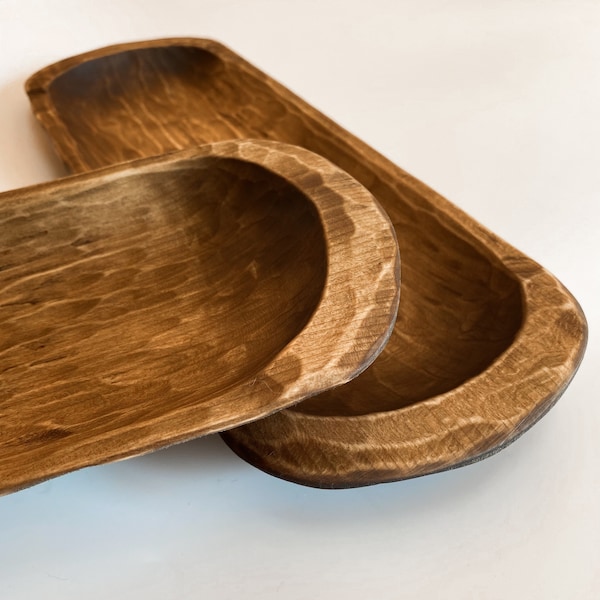 Wood Bowls Decorative Long Etsy