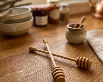 Petite louche à miel en bois, outil de cuisine bio, décoration de table de petit-déjeuner minimaliste, cadeau rustique pour amateur de thé