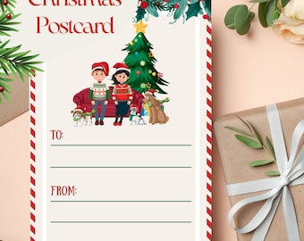 Cartoline di Natale di Babbo Natale stampabili digitali - Divertenti cartoline di Natale per tutta la famiglia Download-Download DIGITALE-5 pollici x 7 pollici