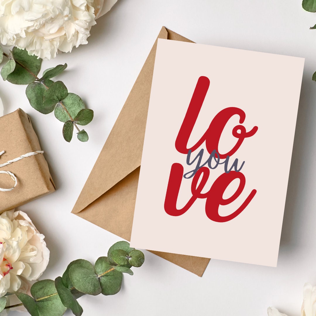 Romantic Love Card, Happy Valentine's Day Card Valentines Card, Husband ...