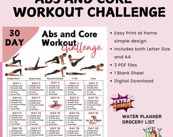 Core Challenge 30 Day Stomach Workout Challenge Abs And Buttocks