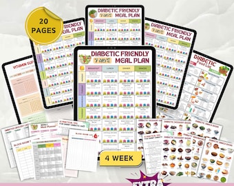 4 Week Diabetes Meal Plan, Diabetic Food List, Diabetic Meal Plan, Diabetes Grocery List, Diabetic Food Chart, Diabetic Food List