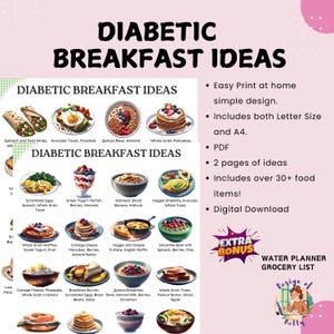 Diabetic Breakfast Ideas, Breakfast Food For Diabetics, Printable PDF - Helps You Make Diabetes-Friendly Breakfast Meal Plans