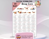 30 Day Challenge Core Workout, Deep Core Exercises, Abdominals, Pelvic Floor Exercises, Core Strength, Body workout at home, Printable, PDF