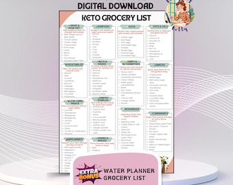Keto Grocery List, Keto Food List, Low Carb Food List, Keto Guide, Keto Diet, Keto Food List for Beginners, Keto Tracker, keto Food Chart