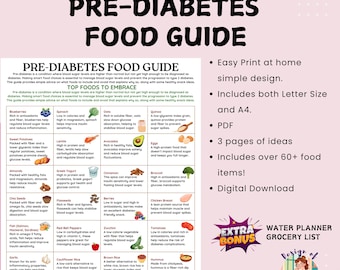 Pre-Diabetes Food Guide, Diabetes Food List, Diabetic Food Chart, Pre-Diabetic Food, Diabetic Diet, Diabetic Meal Plan,Diabetes Grocery List