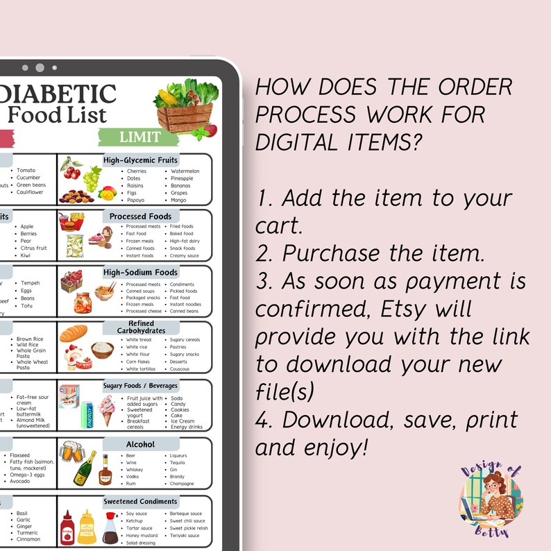 Diabetic Food List for Low Carb Meal Plan, Type 2 Diabetes Food Chart