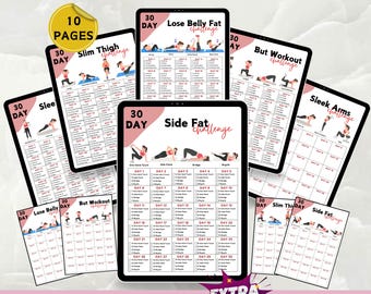 30-Day Home Workout Challenge, 30 Day Chair Workout Bundle Printable, Chair Yoga Guide, Full Body Exercise Guide, Chair Workout Challenge