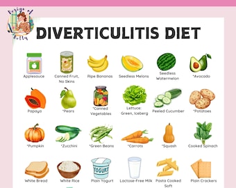 Diverticulitis Diet PDF, Diverticulitis Diet Food Chart, Diverticulitis Diet Foods, Printable PDF to Help You Plan a Diet for Diverticulitis