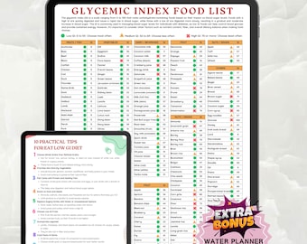 Lijst met voedingsmiddelen met glycemische index In één oogopslag, spiekbriefje glycemische index, voeding voor een dieet met lage GI, pdf-bestand met glycemische index PRINTBAAR DOWNLOAD Patiëntenvoorlichting