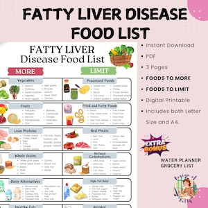 Tabela de refeições e lista de alimentos para doença hepática gordurosa, alimentos com baixo teor de gordura e açúcar adequados para dieta antiinflamatória NAFLD ou NASH para a saúde do fígado