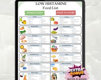Low Histamine Food List, Low Histamine Food Guide, Helps You Decide What to Eat and High Histamine Foods to Avoid