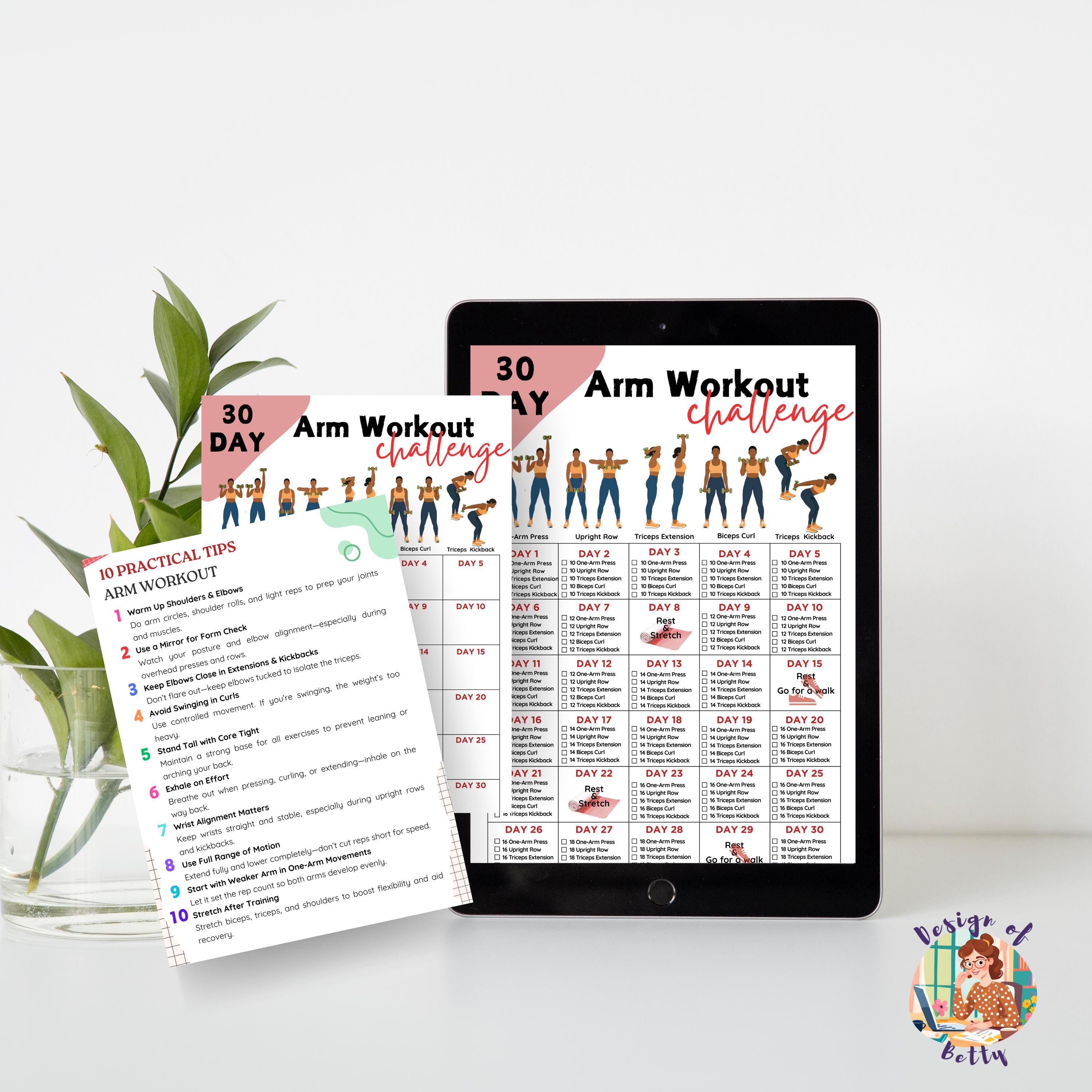 30 Day Arm Workout Challenge | Arm Workout Plan | Strengthen Arms ...