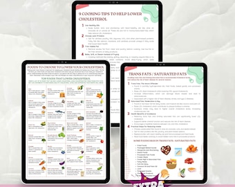 Cholesterol Lowering Food List Chart to Lower LDL, Low Cholesterol Foods Low Cholesterol Diet Cheat Sheet Foods to Eat & Avoid Printable
