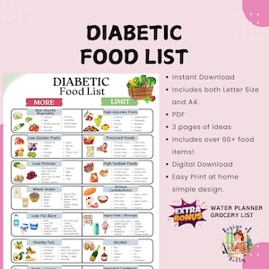 Liste d'aliments pour diabétiques pour un régime pauvre en glucides, tableau des aliments pour diabétiques de type 2 pour un régime pauvre en sucre, aliments adaptés à l'indice glycémique pour le comptage des glucides