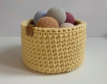 Panier d'accessoires / Panier à jouets / Panier au crochet / Panier au coton / Panier de rangement