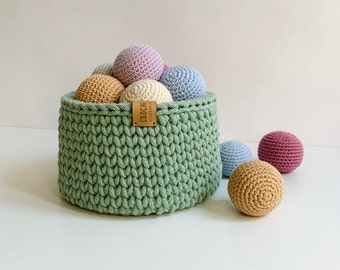 Panier d'accessoires / Panier à jouets / Panier au crochet / Panier au coton / Panier de rangement