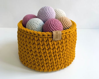 Panier d'accessoires / Panier à jouets / Panier au crochet / Panier au coton / Panier de rangement