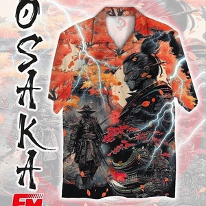 Samurai Hawaiian shirt, Summer Beach Shirt, Short Sleeve Hawaii Shirt