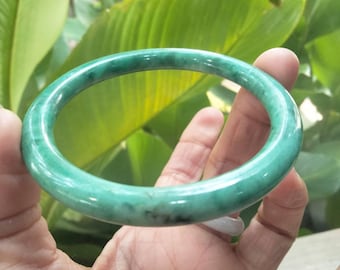 XL 61.8 mm アップルグリーン 100%天然グレードA 翡翠バングル