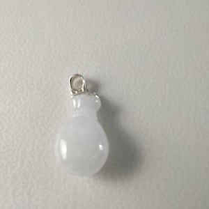 Ciondolo in giada a forma di sacchetto di denaro, giadeite birmana bianca tipo A, larghezza 1 cm, regalo per lei