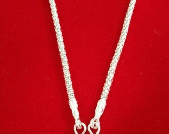 925% Pure Silver Necklace Pepper Pattern 4 mm