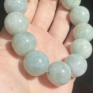 Big Beads Jadeite Bracelet Burmese Jade  Type A Size 17 mm