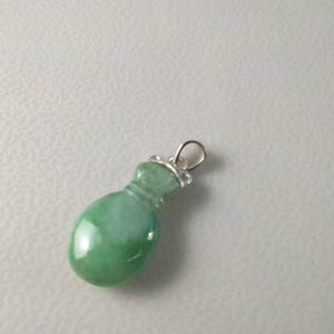 Ciondolo in giada a forma di sacchetto di denaro, giadeite birmana tipo A, verde mela, larghezza 1 cm, regalo per lei