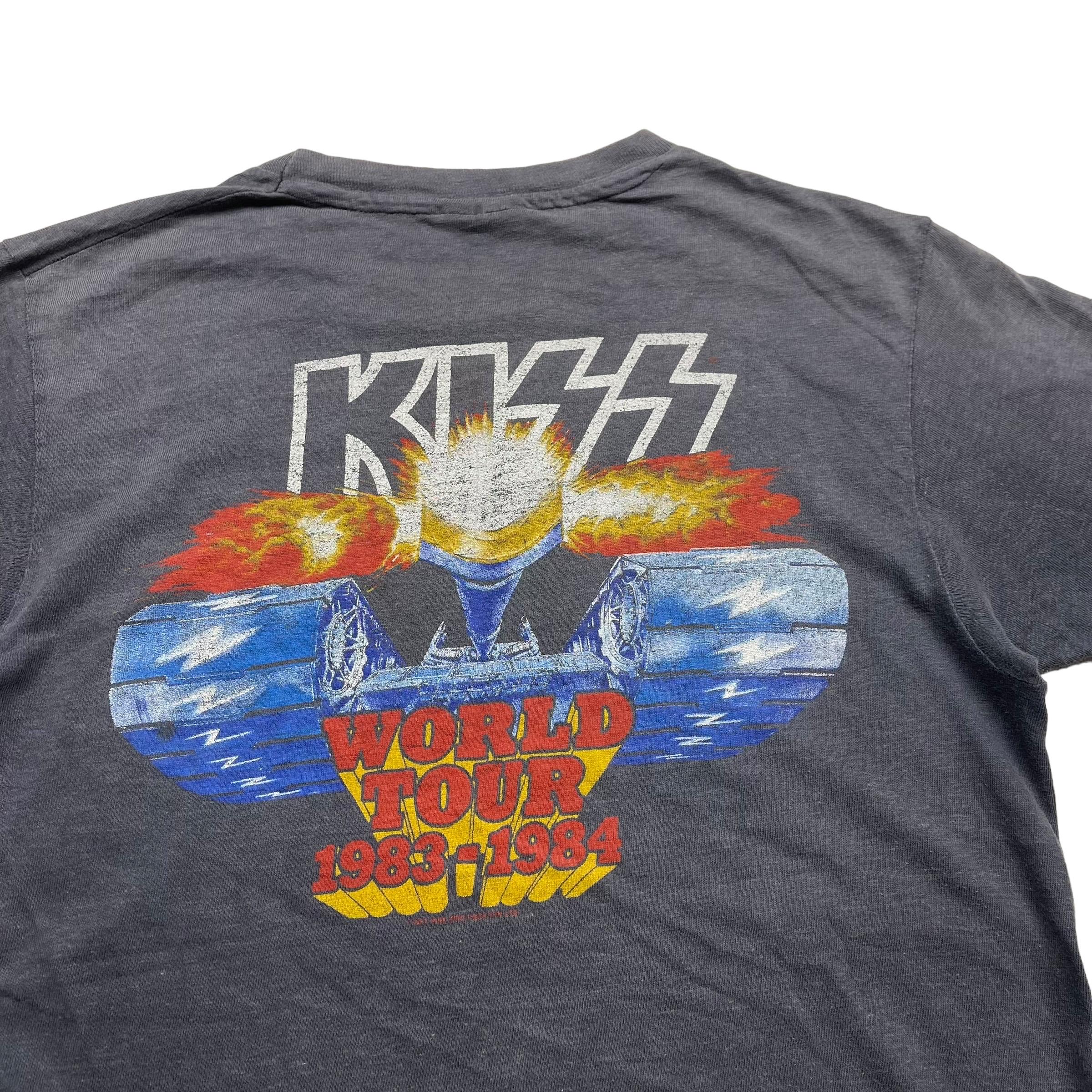 80s ヴィンテージ KISS バンドTシャツ 当時物 オリジナルフェードUSA Vintage 80's Kiss World Tour 83-84 T Shirt - Etsy