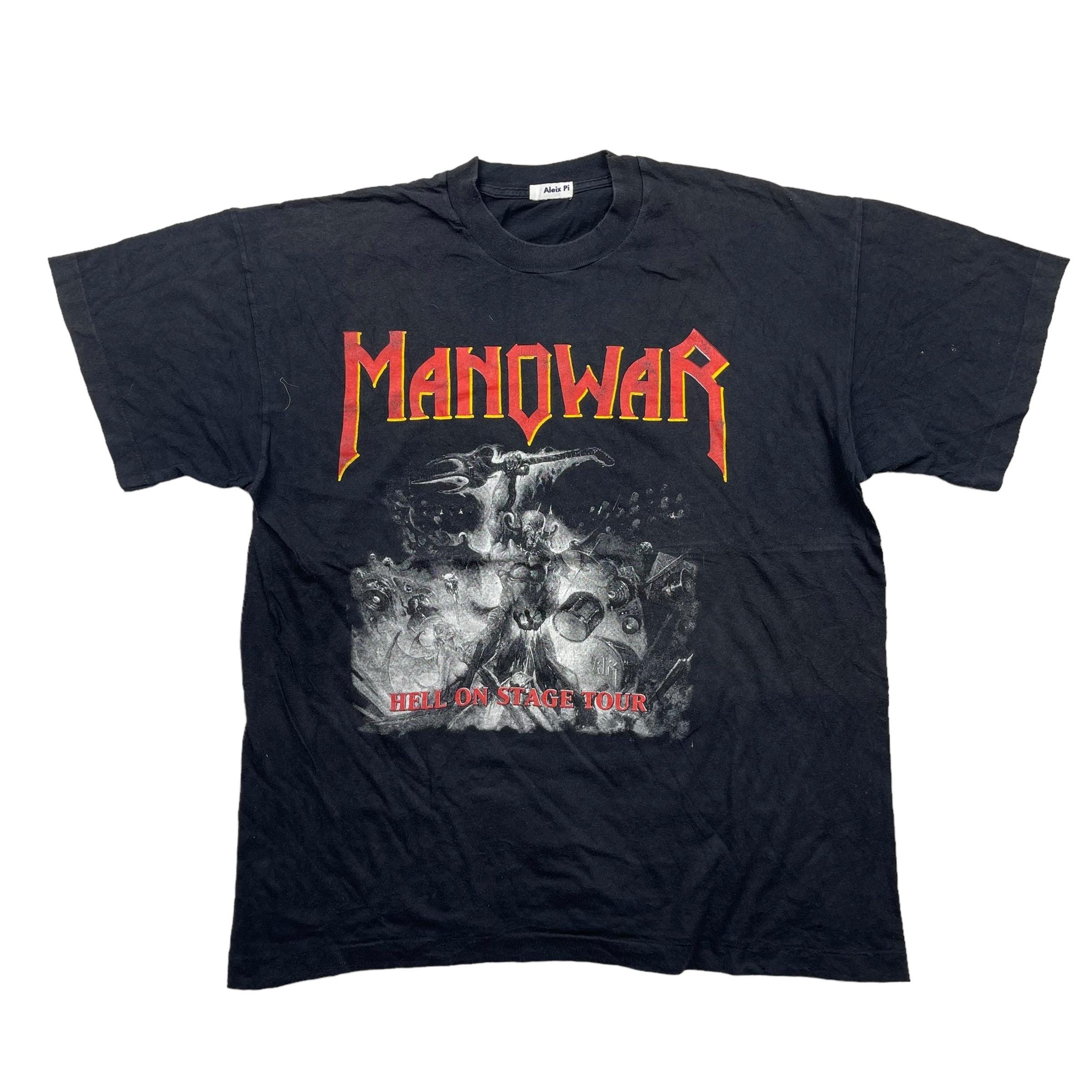 Vintage 90's Manowar Hell on Stage Tour T Shirt - Etsy