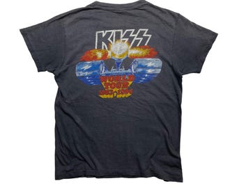 Vintage 80's Kiss World Tour 83-84 T Shirt - Etsy