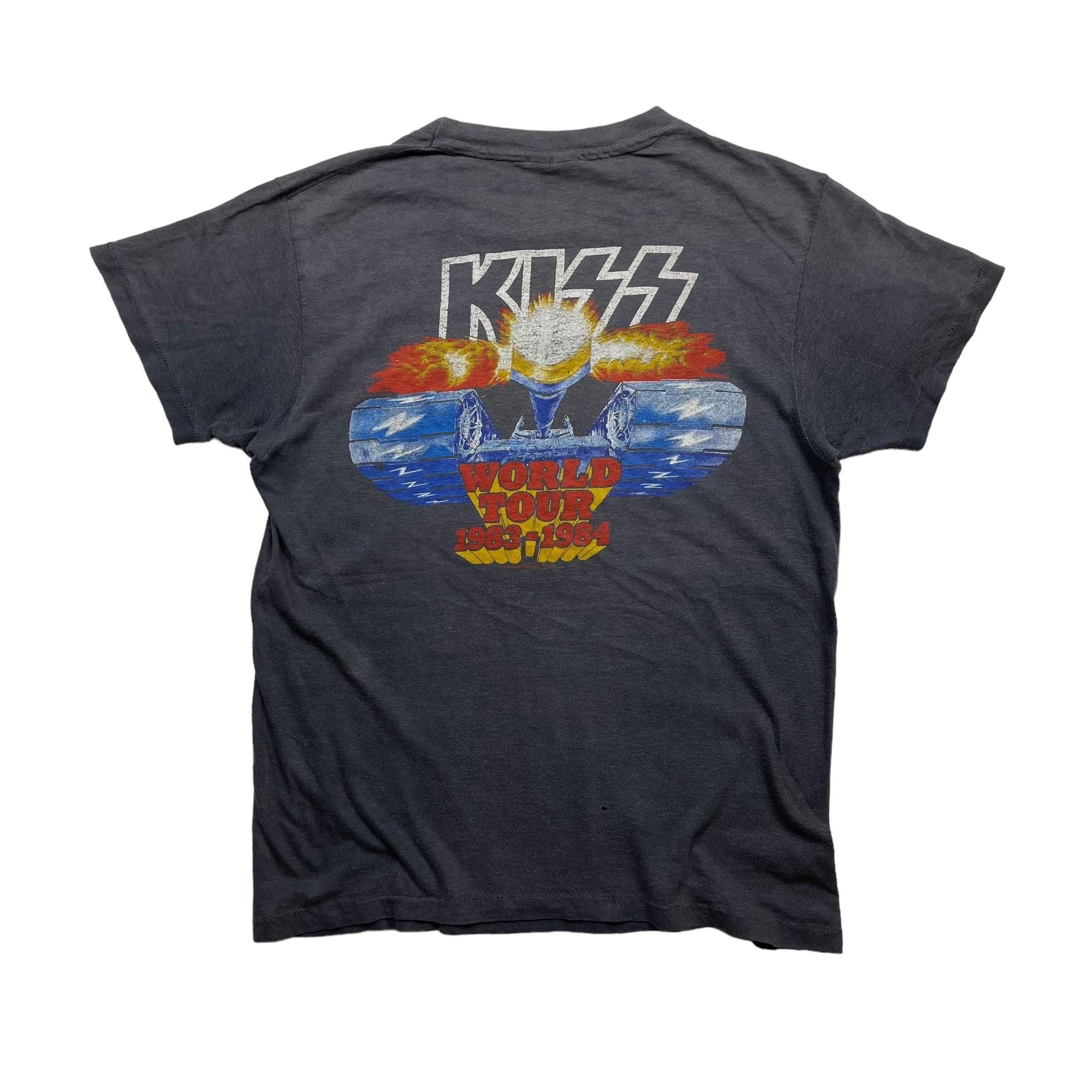 80s ヴィンテージ KISS バンドTシャツ 当時物 オリジナルフェードUSA vintage 80s kiss band tee shirt concert tour promo merch small usa