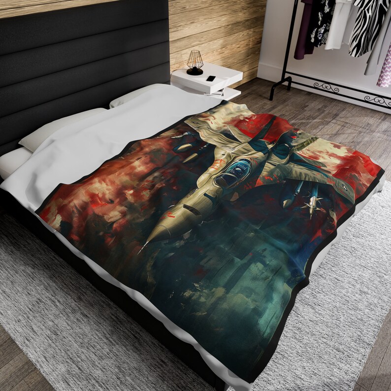 Airforce Fighter Jet Blanket Veteran Gift Blanket Military Gift Jet