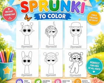 Livre de coloriage des personnages de Sprunki : 47 pages à imprimer (téléchargement PDF)