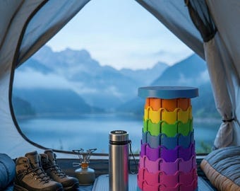 Portable Telescopic Stool – Lightweight Adjustable Folding Seat for Camping, Hiking & Festivals, Supports 330lbs, Compact Travel Chair