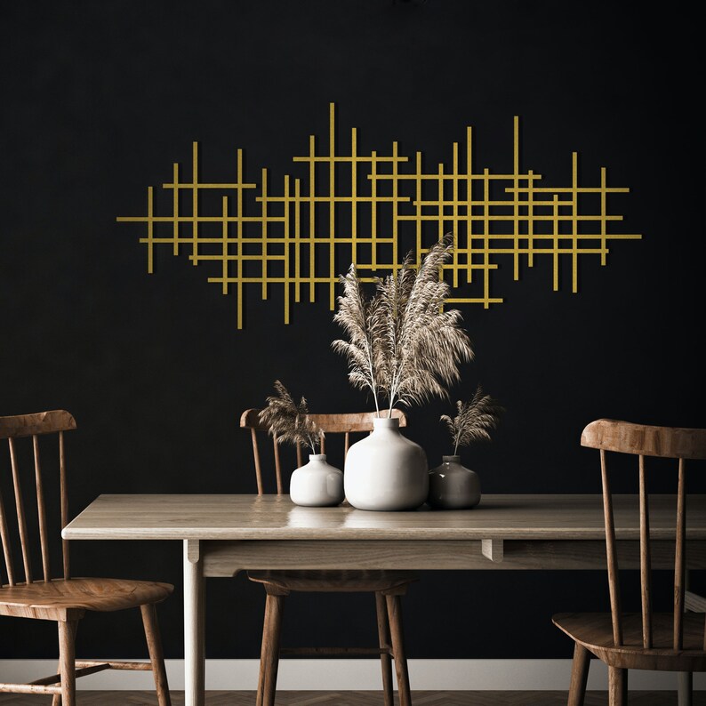 Photo inspiration: Visual Reference: Minimalist Metal Wall Decor Geometric Metal Wall Art Abstract Line