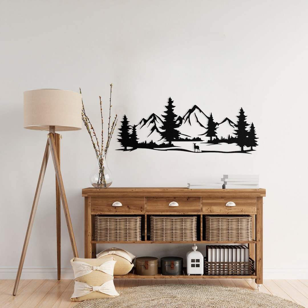 Mountain Metal Wall Art, Nature Mountain Metal Decor, Mountain Decor