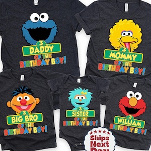 Custom Family Character Birthday Shirt, Personalized Street Birthday T-shirt, Toddler Birthday Shirts, Family Matching Birthday Tee Toddler