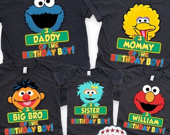 Custom Family Character Birthday Shirt, Personalized Street Birthday T-shirt, Toddler Birthday Shirts, Family Matching Birthday Tee Toddler