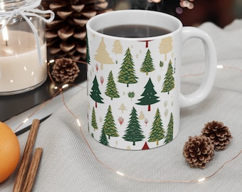 Christmas Tree Mug | Holiday Coffee Cup, Hot Chocolate Mug
