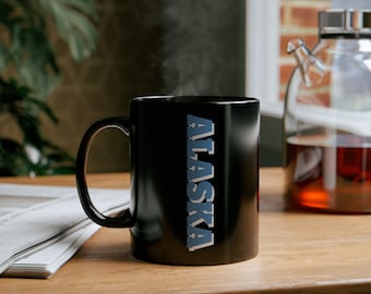 Alaska State Mug – Black Ceramic Coffee Cup, State Pride