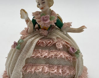Dresden Lace Figurine – Rococo Couple – Porcelain Germany – Hand