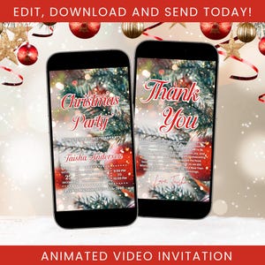 Digital Christmas Party Invitation, Christmas Video Invitation, Holiday Invitation, Christmas Company Party Invitation Template Digital