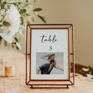 Photo Table Numbers, Wedding Photo Table Numbers, Modern Table Numbers, Table Numbers, Reception Table Numbers Template Digital Download
