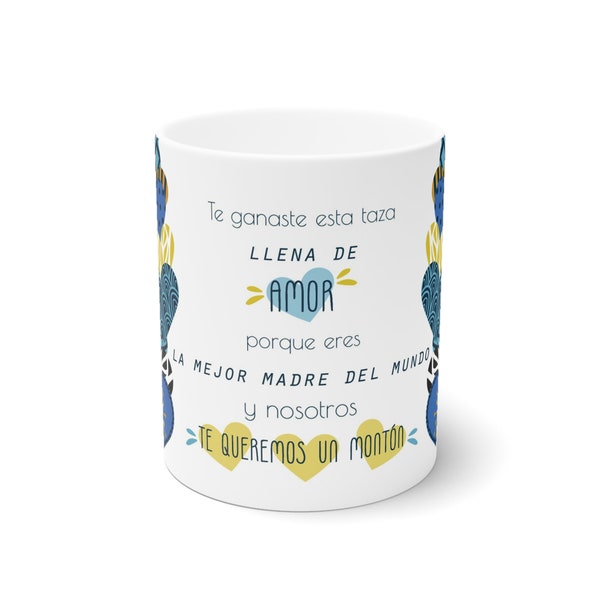 Taza de cerámica con mensaje lleno de amor para Mamá como regalo por el Día de la madre