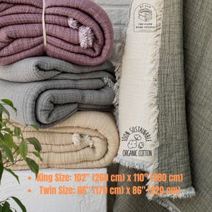 Edredón de muselina tamaño king, edredón de gasa tamaño king de 8 capas, certificado OEKO-TEX, edredón de muselina, manta orgánica, regalo natural único